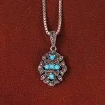 گردنبند فیروزه زنانه کد 34833
