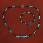نیم ست فیروزه زنانه کد 34877