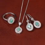نیم ست زمرد زنانه کد 35026