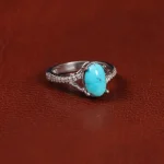 انگشتر فیروزه عجمی زنانه کد 35143