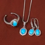 نیم ست فیروزه زنانه کد 35173