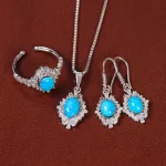 نیم ست فیروزه زنانه کد 35174