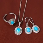 نیم ست فیروزه زنانه کد 35175