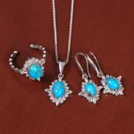 نیم ست فیروزه زنانه کد 35178