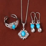 نیم ست فیروزه زنانه کد 35180
