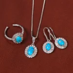 نیم ست فیروزه زنانه کد 35185