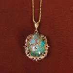 گردنبند فیروزه زنانه کد 35221