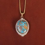 گردنبند فیروزه زنانه کد 35222