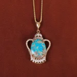 گردنبند فیروزه زنانه کد 35225