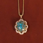 گردنبند فیروزه زنانه کد 35227