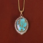 گردنبند فیروزه زنانه کد 35250