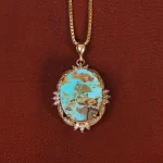 گردنبند فیروزه زنانه کد 35251