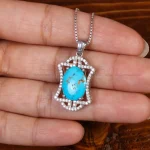 گردنبند فیروزه زنانه کد 34765