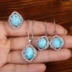 نیم ست فیروزه زنانه کد 34781