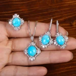 نیم ست فیروزه زنانه کد 34782