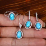 نیم ست فیروزه زنانه کد 34789