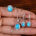 نیم ست فیروزه زنانه کد 34790