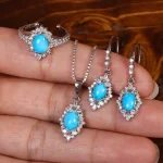 نیم ست فیروزه زنانه کد 34791