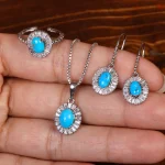 نیم ست فیروزه زنانه کد 34792