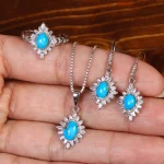 نیم ست فیروزه زنانه کد 34793