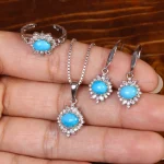نیم ست فیروزه زنانه کد 34794
