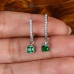 گوشواره طرح زمرد زنانه کد 34802