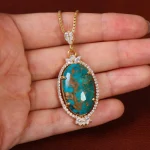 گردنبند فیروزه زنانه کد 34805