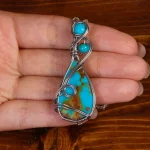 گردنبند فیروزه زنانه کد 34819