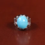 انگشتر فیروزه عجمی مردانه کد 34893