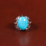 انگشتر فیروزه عجمی مردانه کد 34897