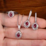 نیم ست یاقوت سرخ زنانه کد 35028