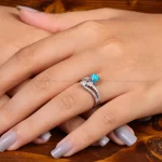 انگشتر فیروزه عجمی زنانه کد 35126