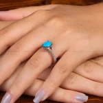انگشتر فیروزه عجمی زنانه کد 35144