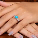 انگشتر فیروزه عجمی زنانه کد 35153