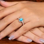 انگشتر فیروزه عجمی زنانه کد 35154