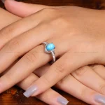 انگشتر فیروزه عجمی زنانه کد 35156