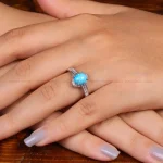 انگشتر فیروزه عجمی زنانه کد 35158