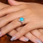 انگشتر فیروزه عجمی زنانه کد 35160