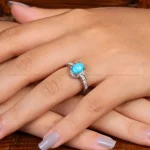 انگشتر فیروزه عجمی زنانه کد 35163