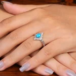 انگشتر فیروزه عجمی زنانه کد 35164