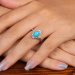 انگشتر فیروزه عجمی زنانه کد 35168