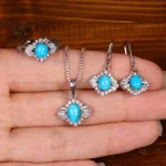 نیم ست فیروزه زنانه کد 35171