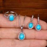 نیم ست فیروزه زنانه کد 35172