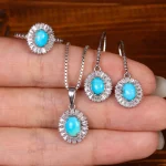 نیم ست فیروزه زنانه کد 35175