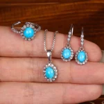 نیم ست فیروزه زنانه کد 35176