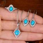 نیم ست فیروزه زنانه کد 35179