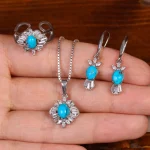 نیم ست فیروزه زنانه کد 35180