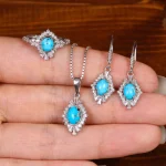 نیم ست فیروزه زنانه کد 35186