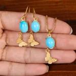 نیم ست فیروزه زنانه کد 35216