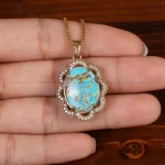 گردنبند فیروزه زنانه کد 35220